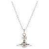 New Tiny Orb Pendant 3D Saturn Pendant Brass Crystal Necklace Women Necklace Silver 63020097-02P019