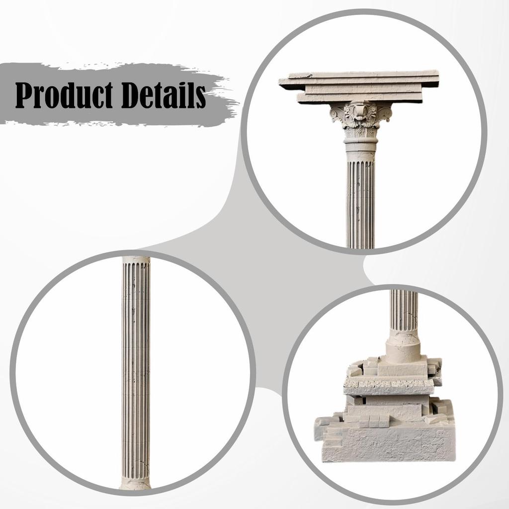 Small Aquarium Hideout Rocks Resin Roman Column Ornament for Fish Tank Decoration Underwater Scene