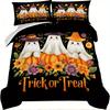 Comforter 3Pcs Halloween Pumpkin Ghost Pattern Printed High-Definition Printed Bedding Set