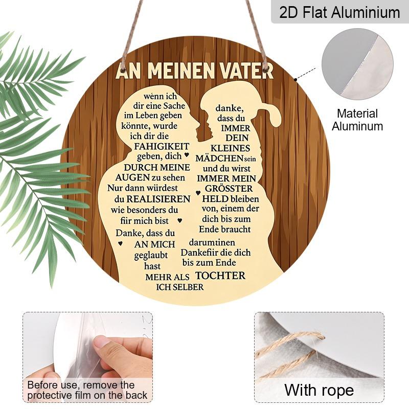 2D flache Aluminium-Ornamente zum Vatertag in verschiedenen Größen. Mit herzerwärmenden Zitaten neben Vater-Tochter-Silhouetten, diese machen ein