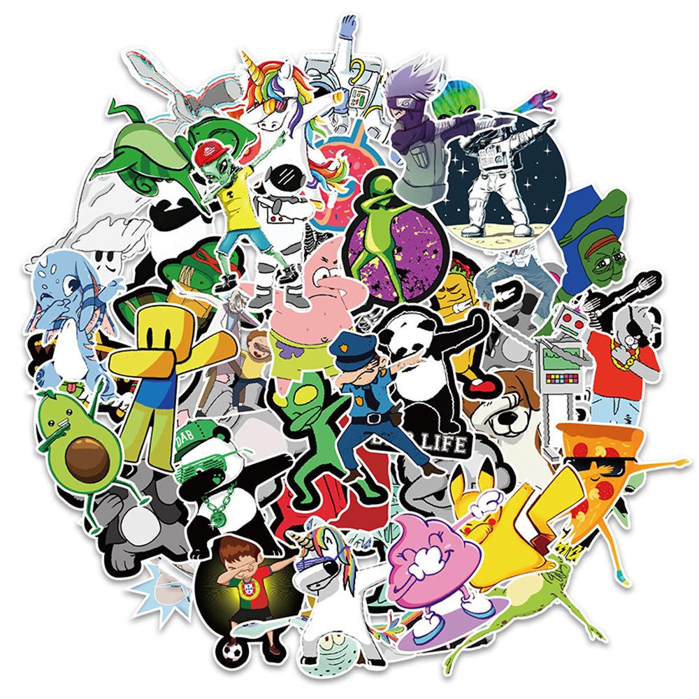 

50 Cool Wipe Graffiti Stickers Car Refrigerator Computer Mobile Phone Water Cup Stickers Creative Waterproof Stickers