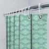 Kaleidoscopic Floral Shower Curtain Mint Green Purple Decor For Bathroom Waterproof Fabric Easy Installation For Home Bathing Es