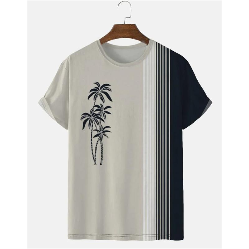 Coconut Tree Pattern 3D Printed Tees Summer Casual Harajuku O-Neck Short Sleeves Tops Hawaiian Men's T-shirts
