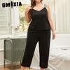 GMXIA Plus Size Camisole Pajamas Women Summer Two-piece Homewear