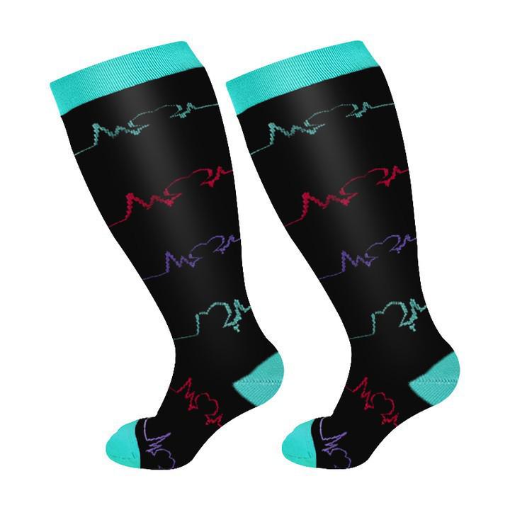 Plus Size High Elastic Compression Socks for Sports Fitness