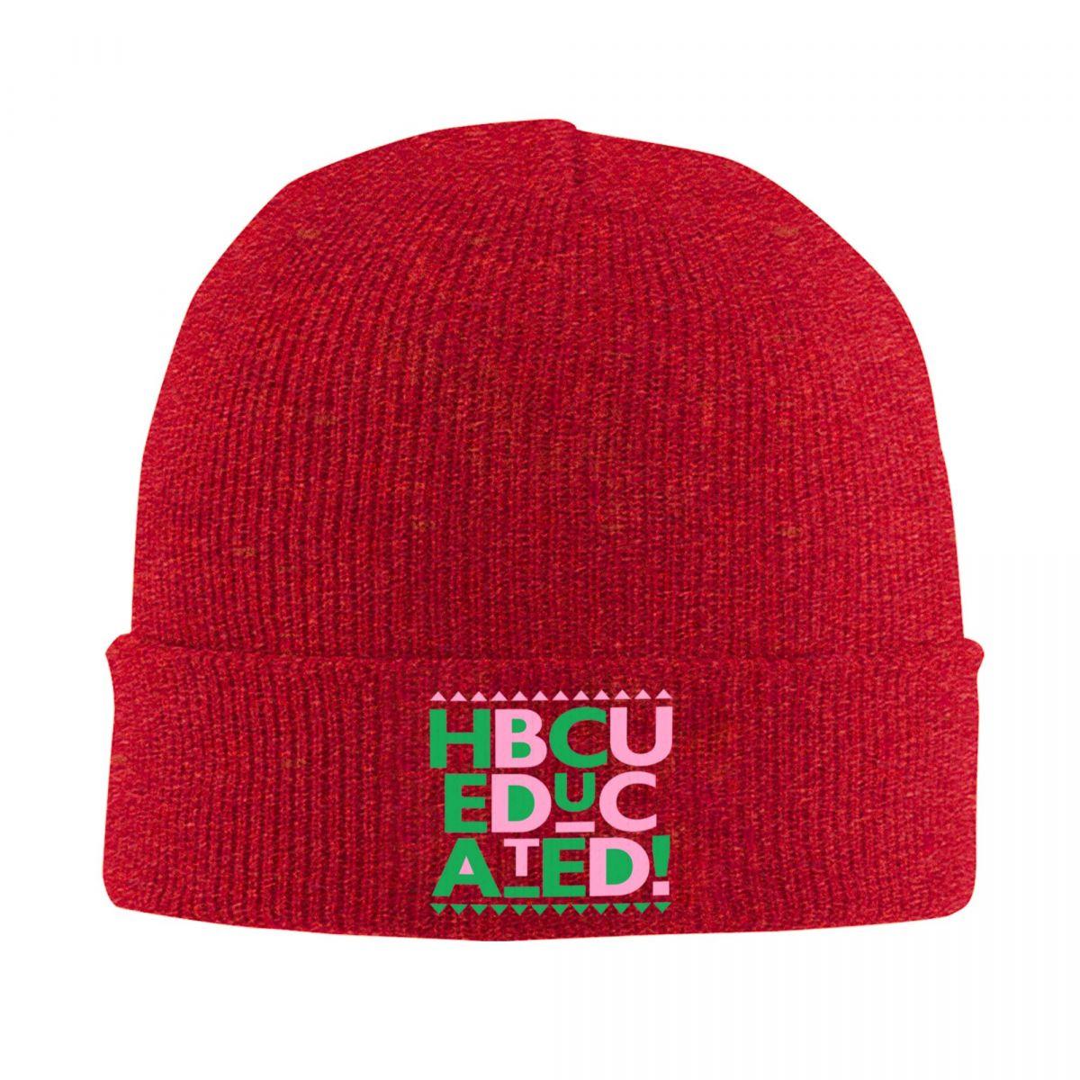 

AKA HBCU Educated Warm Knitted Cap Winter Knit Bonnet Hat Skullies Beanies Hip Hop Caps for Unisex One Size