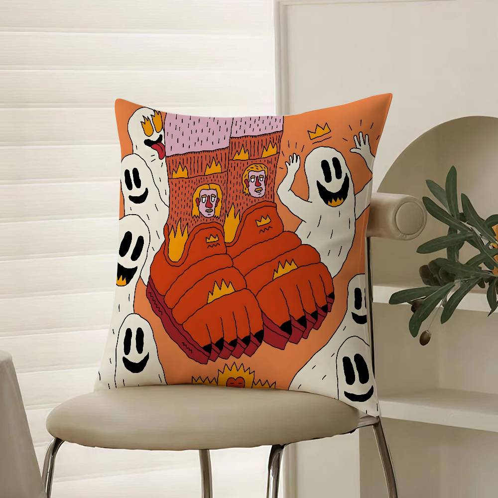 

Fantasy And Creative Shoes illustration Pillow Case Comfort Sofa Bed Silky elegant Invisible zipper Decorative cushion cover 12x12Inch