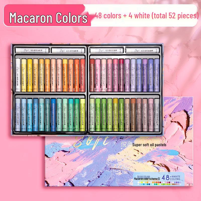 Kaba Bear 48 Farben Morandi Ölpastellkreiden für Grundschüler - Weiche, lebendige 3D-Kunst-Wachsmalstifte
