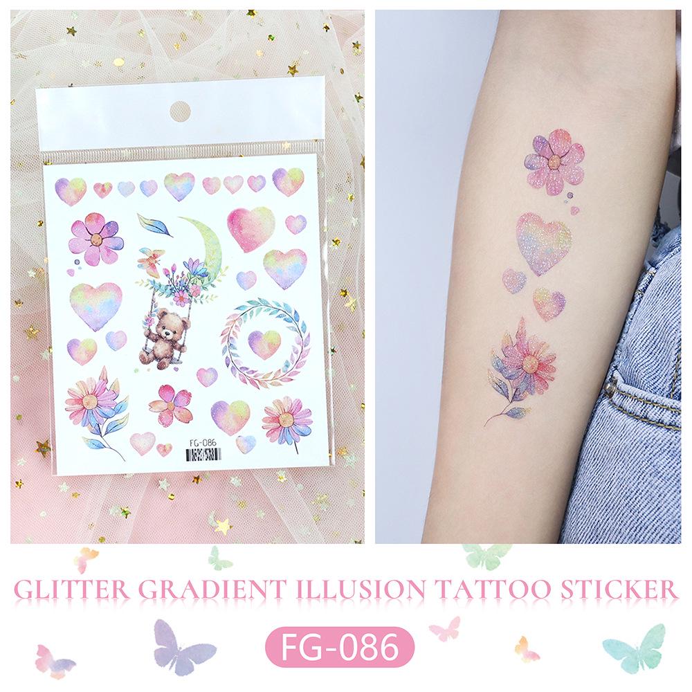 Waterproof Gradient Butterfly & Moon Goddess Tattoo Stickers