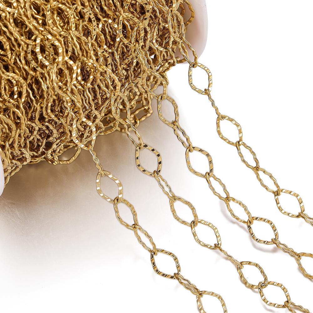 1Meter/Pack Two Sizes 304 Stainless Steel Oval Shape Handmade Chains for DIY Necklace Bracelets Jewelry Making Accessories