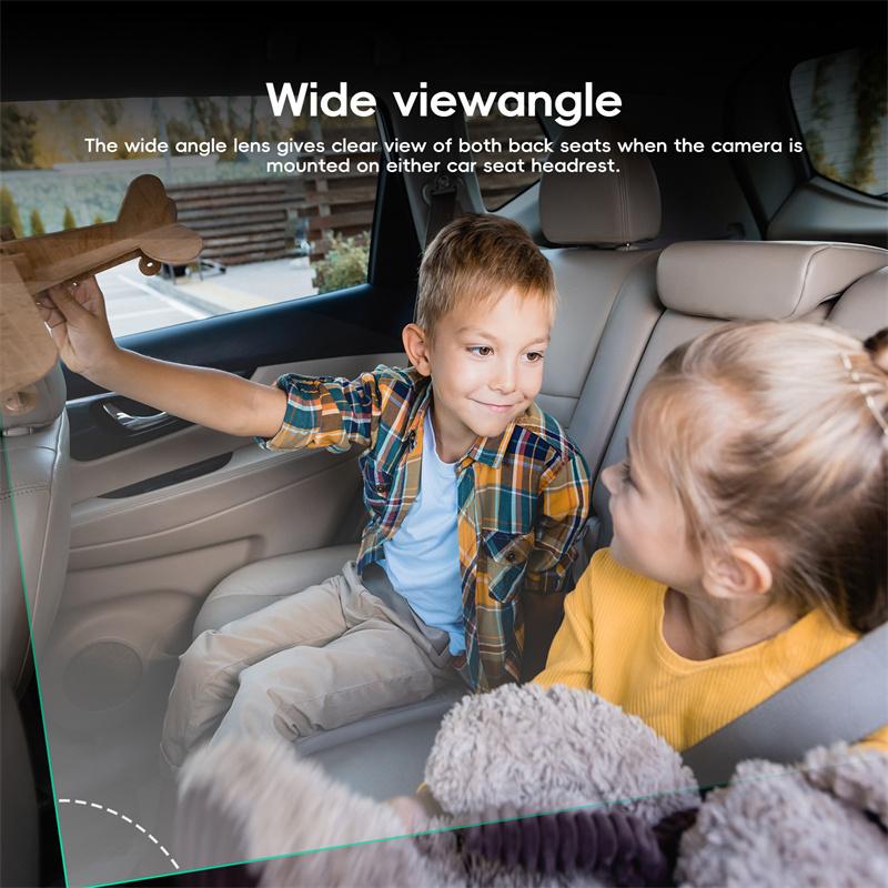Car Rear Baby Monitor 4.3'' Car Monitor With Camera Night Vision Wide-Angle Real-Time Baby Monitoring Stable Mounting