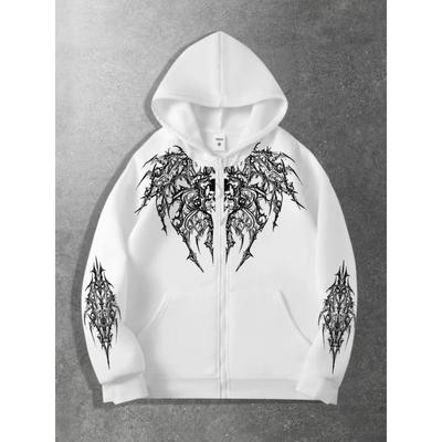 New Unisex Original Print Zip-up Hoodies Stylish Streetwear Style Ideal for Casual Occasions and Perfect for School Attire