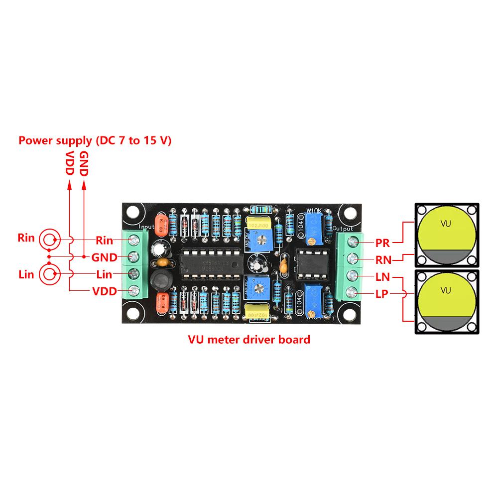 DC 7-15V Single Power Vu Meter Head Level Meter Driver Board Front-End Electronic Tube Gallbladder Machine Driver Module