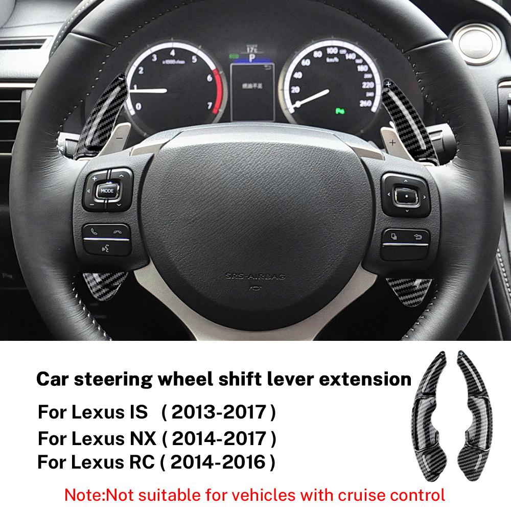 For Lexus IS 2013-2017 NX 2014-2017 RC 2014-2016 Carbon Fiber Abs Car Steering Wheel Paddle Shifter Cover Trim Accessories