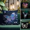 Cute Butterfly Cushion Cover Natural Linen Pillow Case Double-Sided Print Decorative Sofa Pillowcase Home Decor Gift