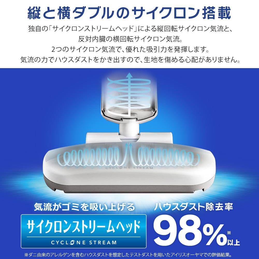 IRIS OHYAMA Futon Cleaner (IC-FAC2) - White, Anti-Mite, Beating Head, Approximately 6,000 Times per Minute, Hot Air Function, Filter Included