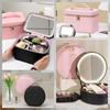 Travel PU Makeup Bag With Led Mirror Portable Cosmetic Case With Mirror And Light Travel Rechargeable Makeup Bag With Led Light