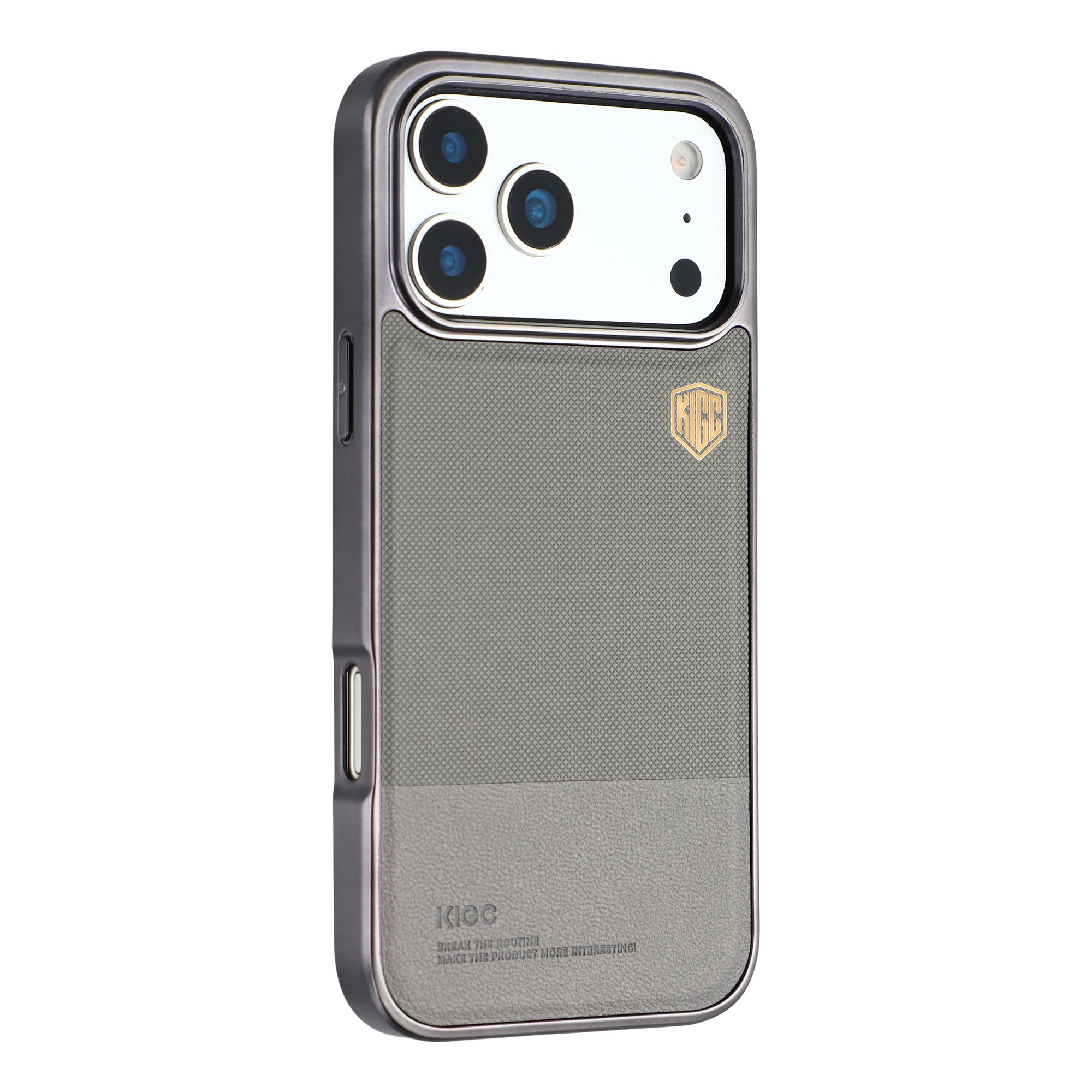 KIGC For iPhone 17 Pro Case PC + TPU + PU Electroplating Phone Cover