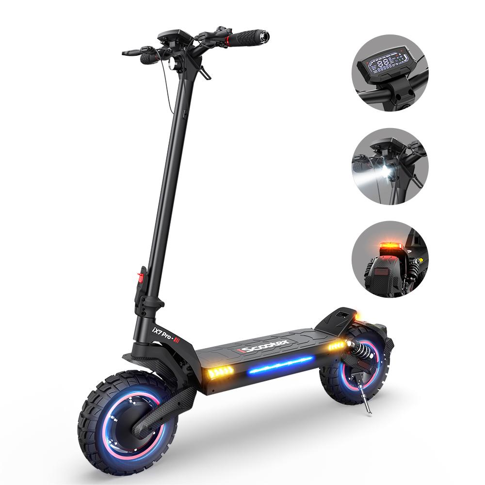 iScooter IX 7Pro Electric Scooter for Adults 2000W High-Torque Motors 48V17.5Ah  Battery 10-Inch Wheel Ideal for Off-Road & Urban Rides