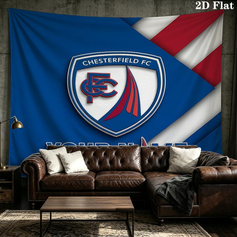 Custom Name Chesterfield F.C Printed Tapestry – Wall Hanging for Bedrooms, Dorms, and Home Decor