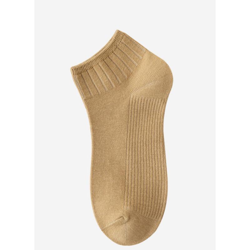 Women's Spring and Summer Short Socks Milk Tea Series Solid Color Double-needle Vertical Combed Cotton Women's Socks