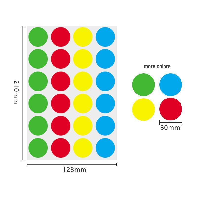 19mm Round Waterproof Self-Adhesive Color Dot Labels for Identification and Classification