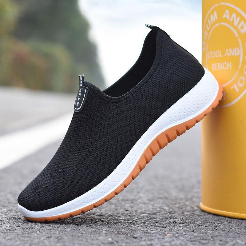 2026 Herren Rutschfeste und Abriebfeste Dicke Sohle Stoffschuhe Atmungsaktive Sport- und Freizeitschuhe Slip-On Klassische Sneaker
