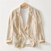 Giacca Blazer in Lino da Uomo Primavera Autunno Giacca Leggera Traspirante Vestibilità Larga Abbigliamento Uomo