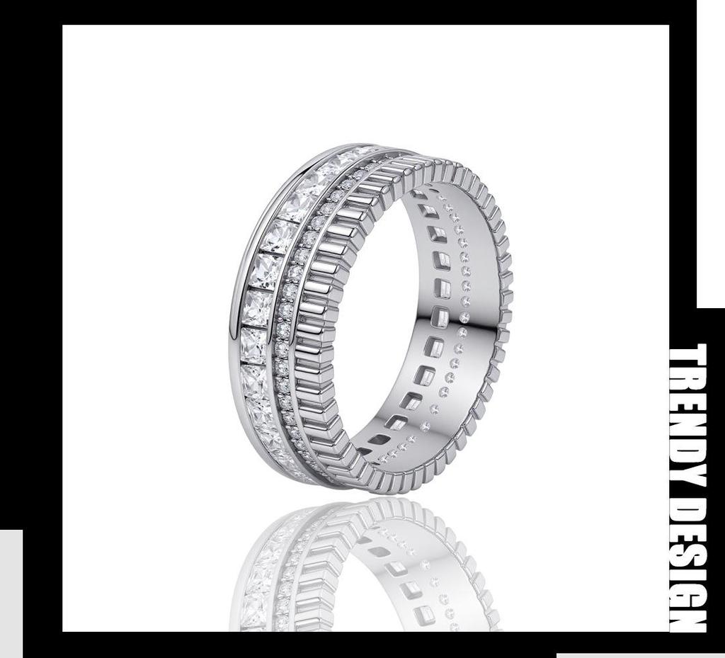 S925 Sterling Silver Double Row Ring - Japanese & Korean Hip-Hop Trend, Women’s Popular Style