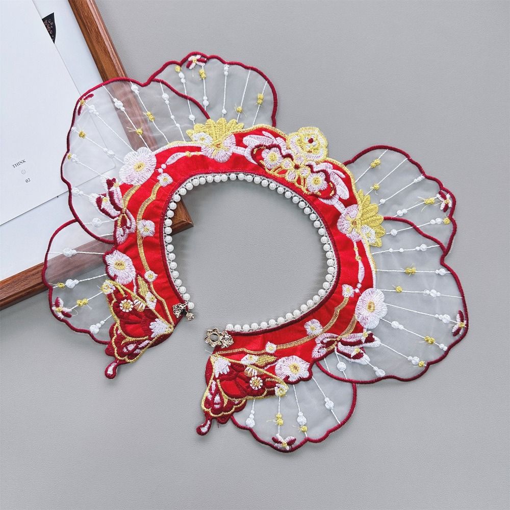 Butterfly Decoration Hanfu Shawl Embroidery Kids Shirt False Collar  Horse-face Skirt