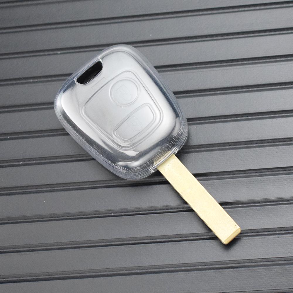 Auto For Citroen C1 C4 Shell Fob Protector For Peugeot 106 107 206 207 306 307 406 407 Transparent TPU Car Remote Key Case Cover Accessories