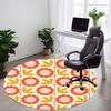 1 Stück Runder Teppich mit Blumenmuster für das Büro, Matte geeignet für Büro, Unter Bürostühlen Schlafzimmer Wohnzimmer Heimdekoration, Raumdeko