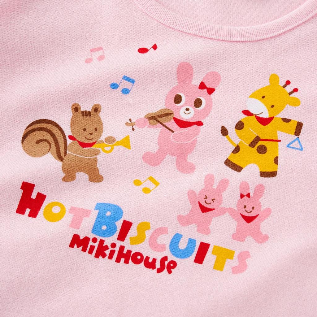 MIKIHOUSE HOT BISCUITS Short Sleeve Loungewear for Size Girls, Pink, 100cm, 72-7302-490