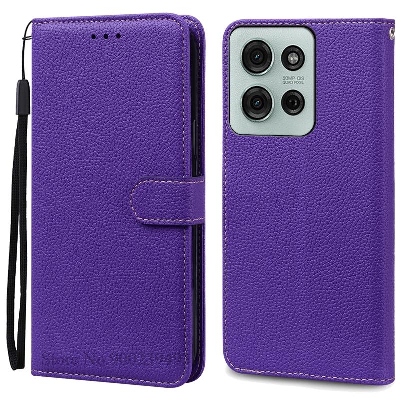 

Для Moto G75 чехол-кошелек флип кожаный чехол для Motorola G75 5G чехол защитный чехол-книжка для Moto G75 чехол Coque Fundas For Moto G75 5G темно-фиолетового