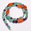 Carnelian Amethyst Aventurine Mix Shape Smooth Beads Necklace 7-18mm 18" UB-8355 UB-8355