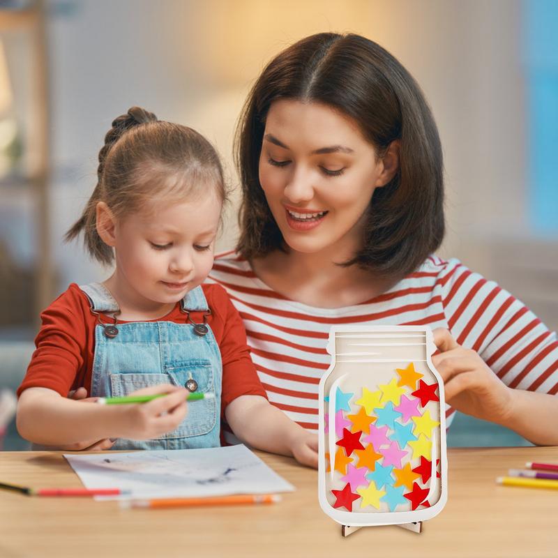 Wooden Motivational Reward Jar With Standing Base Kids Reward Jar Multipurpose Magnetic Incentive Jar D IY Filling Toys For Kids