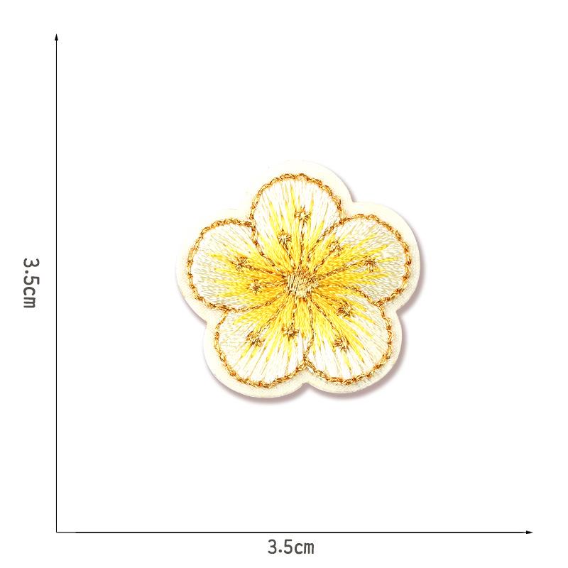 Little Plum Blossom Self-Adhesive Embroidery Patch: Cute Decoration for Clothes, Hats, or Home Textiles