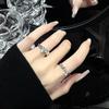Niche Design Sense Irregular French Fold Fold Cold Wind Personality Dark Opening Ring Female