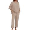 Summer 2024 European & American Women's Cotton Linen Two-Piece Casual Loose Suit