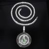 European and American New Rotatable St. Jude Alloy Pendant, Alloy Diamond-encrusted Personalized Hip-hop Style Necklace Jewelry