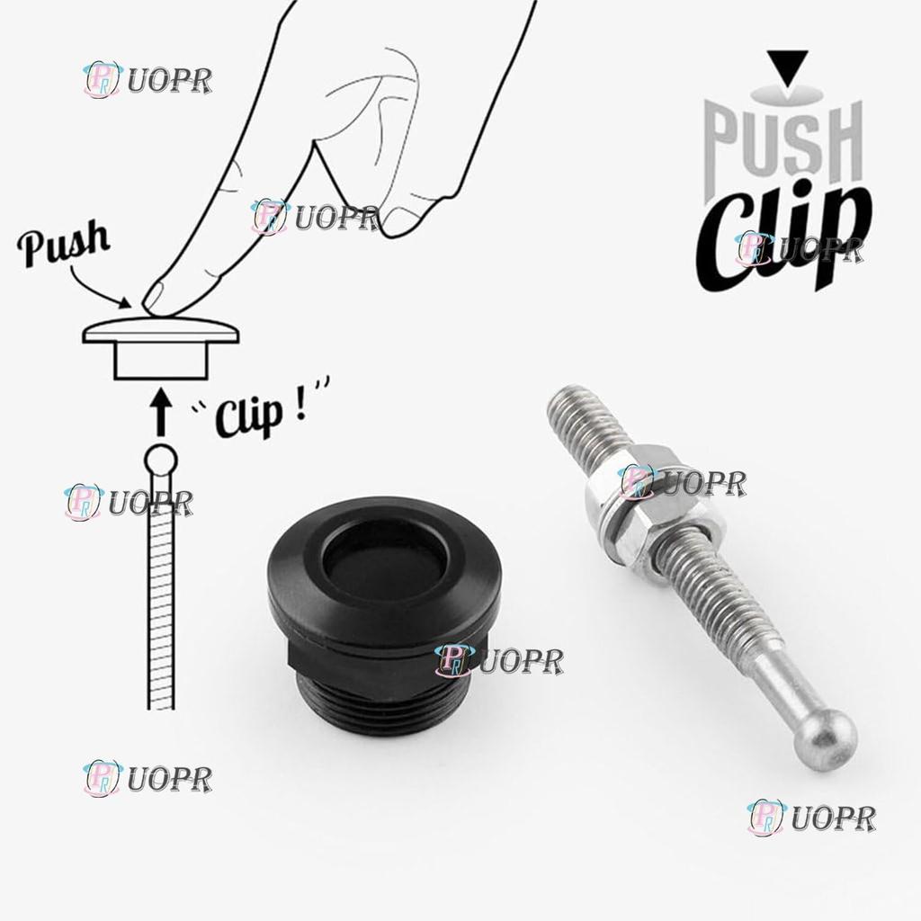 Bonpin Schnellverschluss Druckknopf Haubenstift für Auto 4-teiliges Set (Silber)