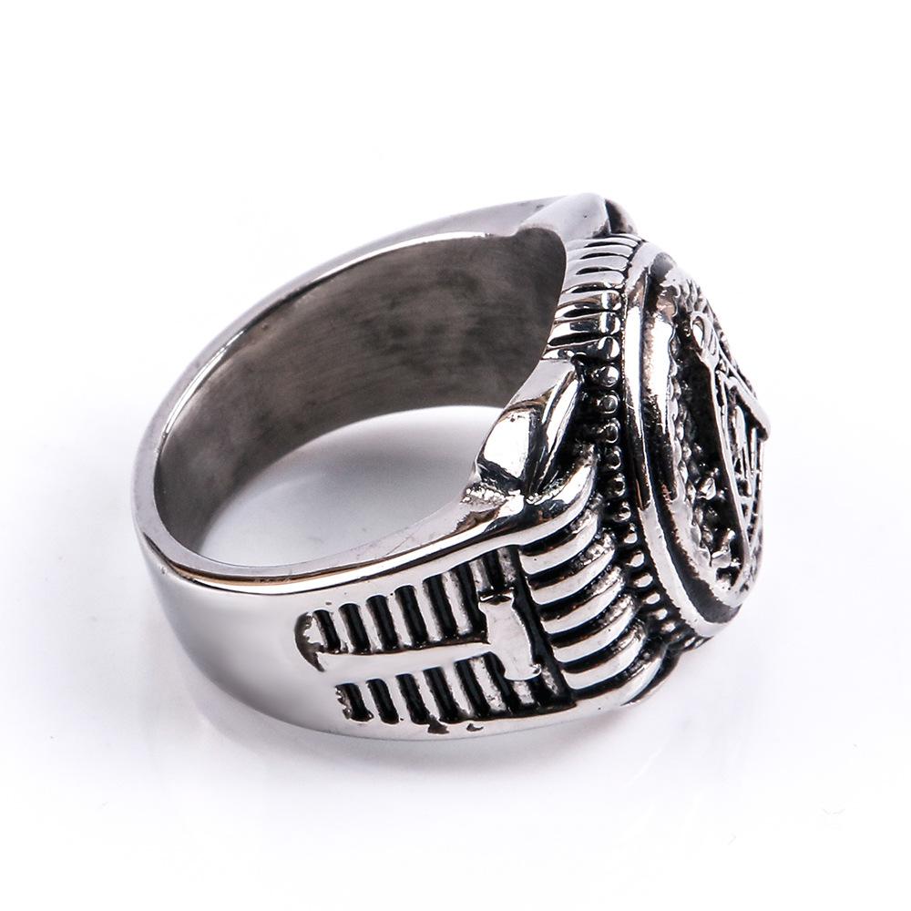 Vintage Freemasonry Accessoriesfinger Female Masonic Silver Color for Women Fashion Lover Rings Men Ladies Retro
