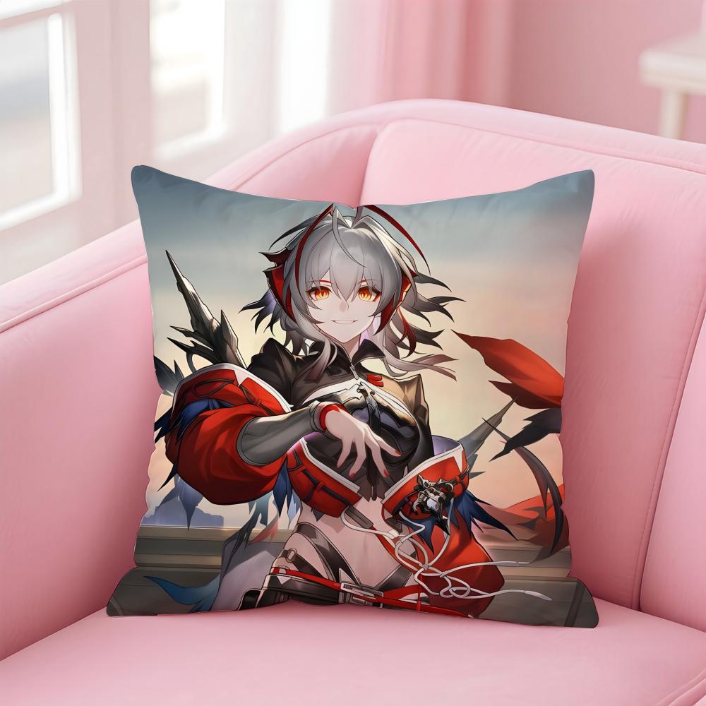 Simple fashion AArknights 2D Game icons Cushion Cover Linen Pillowcase Cover Soft Decor for Sofa Home Room