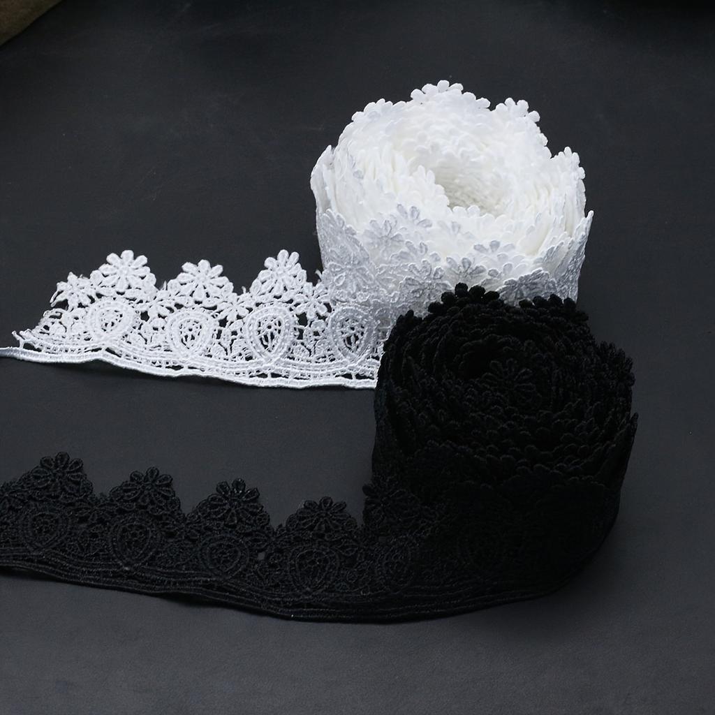 3yard/Pack White Black Lace Ribbon Lace Edging Lace Edging Decoration, Suitable for Crafts, Dresses, Gift Packaging, Wedding, Home Decoration