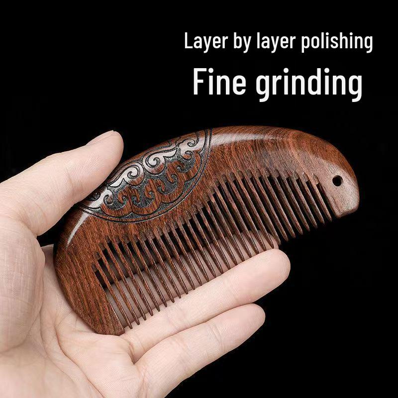 Sandalwood Multifunctional Scalp Massage Comb: Hair Loss Therapy, Gua Sha, Face & Eye Meridian Dredging Tool