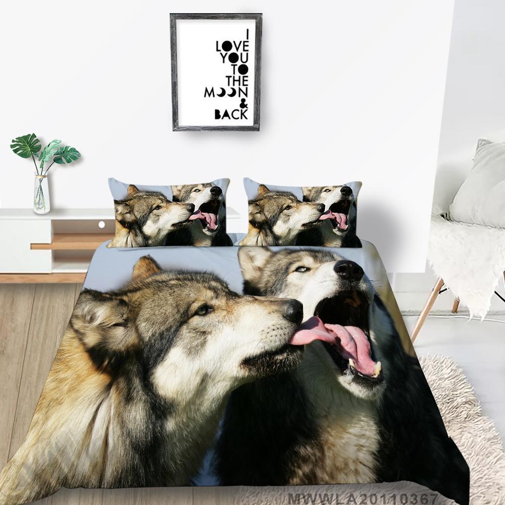 2023 neue Stil Doppel Größe Hause Bettwäsche 3D Wolf Druck Bettwäsche Abdeckung Anzug Einzigartiges Design Modische Bettwäsche Abdeckung Set Bettwäsche Abdeckung