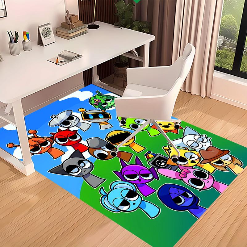 Sprunki1 Printed Absorbent Washable Carpet, Non-Slip Bathroom Mats, Kitchen Rugs, Yoga Mat,Living Room Entrance, Camping Picnic Rugs