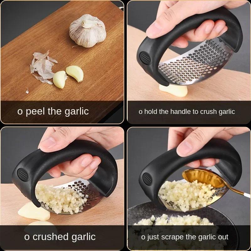 Garlic Press Crusher Manual Kitchen Stainless Steel Garlic Mincer Chopping Garlic Tool  Kitchen Accessories Gadget