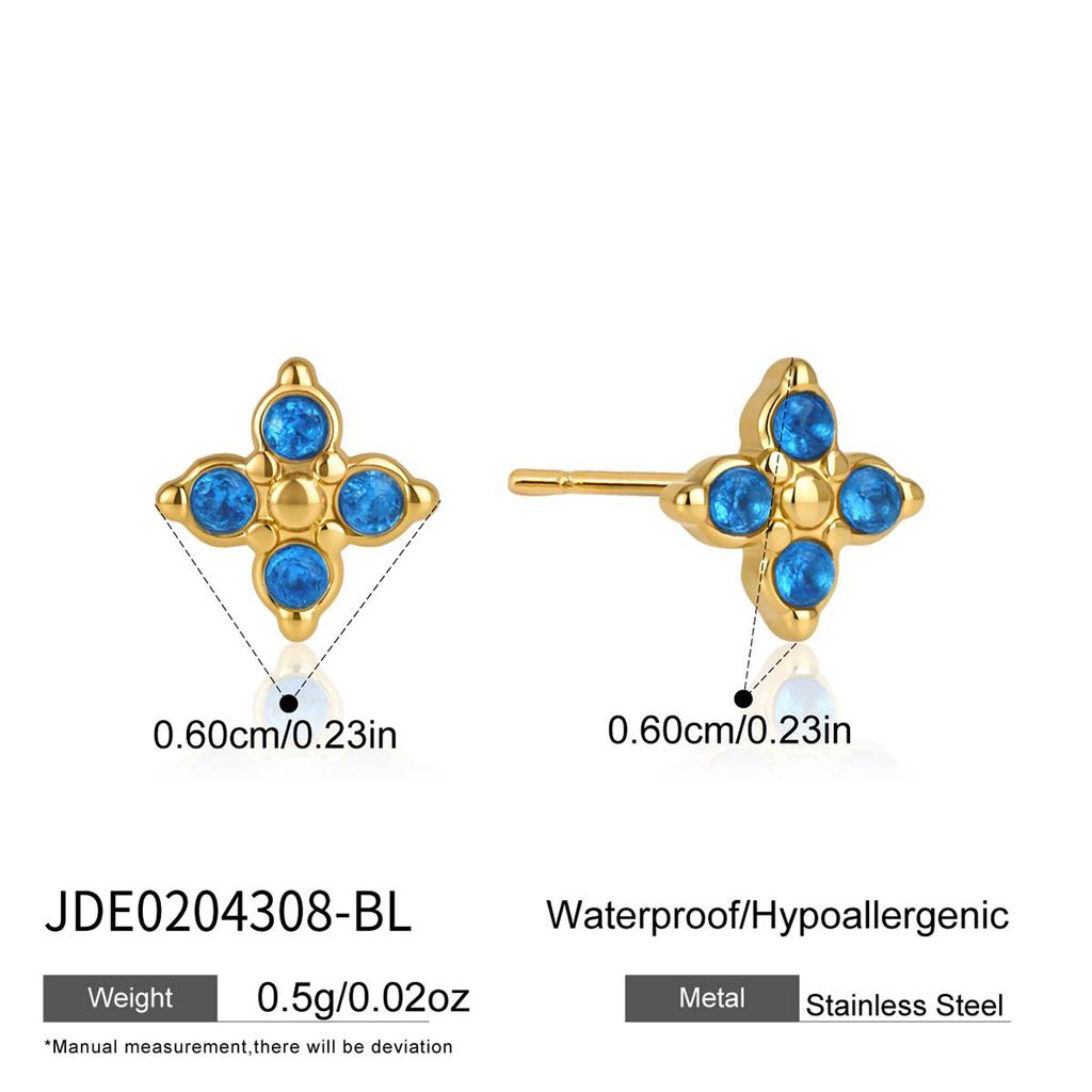 Youthway 3pcs/set Zircon Cross Pendant Drop Earring For Women 18K Gold PVD Plated Stainless Steel Waterproof Charms Jewelry