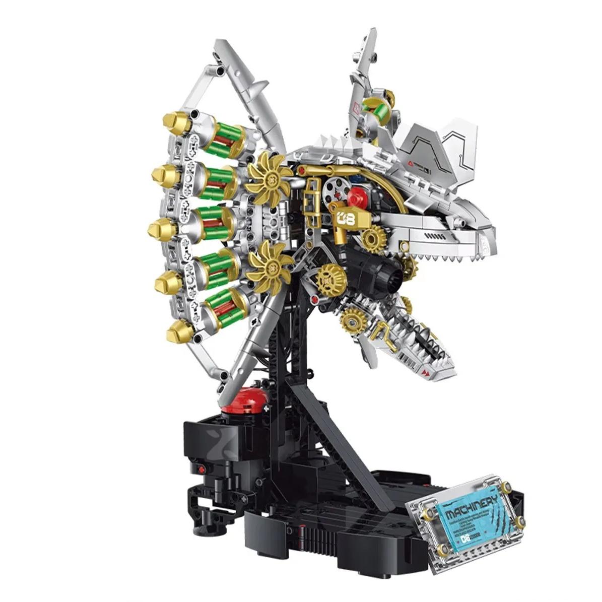

Ideas Mechanical Tyrannosaurus Skull Model Building Blocks Toys with Light Sound Mist Dinosaur Robot Bricks Toy for Kids Gifts